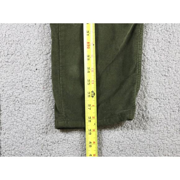 Free People Corduroy Pants 8 Green Carpenter KYO Utility Zip Up - Picture 6 of 7